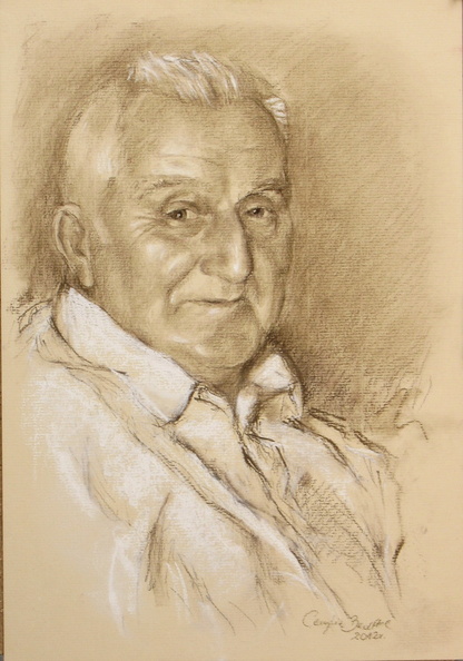 portret dziadka Janka, tech. rysunek pastelą, wym.20x30 rok 2012