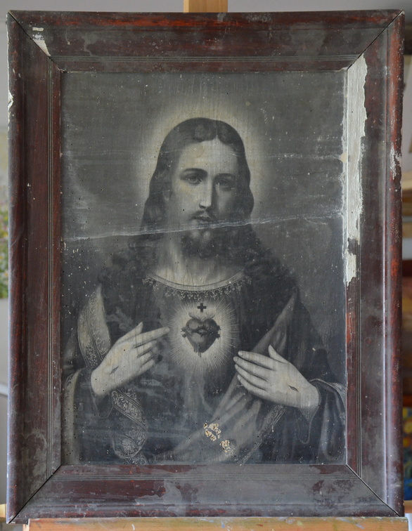 2 obraz Serce Pana Jezusa - stan przed renowacją.JPG