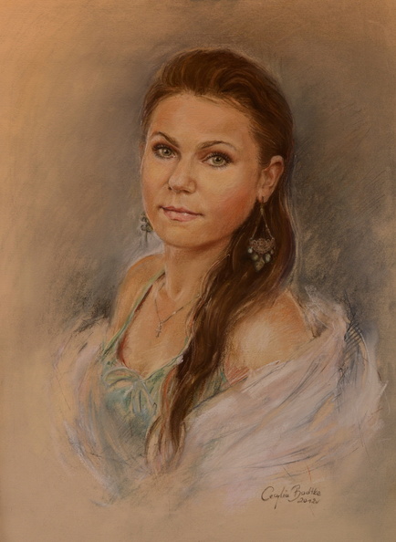portret Iwony, tech. sucha pastela, wym. 40x50, rok 2015