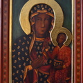 piąta kopia obrazu Matki Boskiej Częstochowskiej namalowana na desce lipowej, wym. 73x52, rok 2017, obraz znajduje się w kolekcji prywatnej w woj. lubelski.JPG