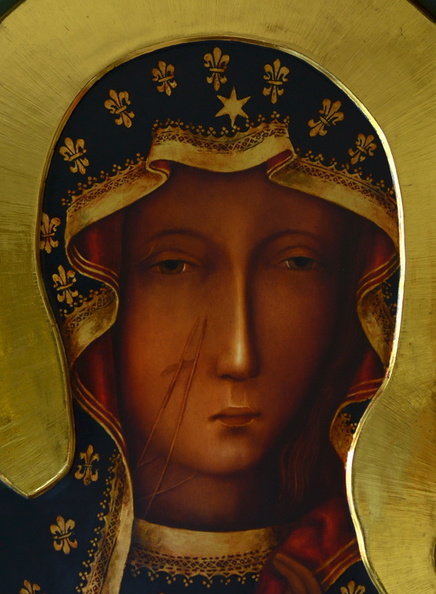 VIII/ kopia Ikona Matki Boskiej Częstochowskiej, fragment 