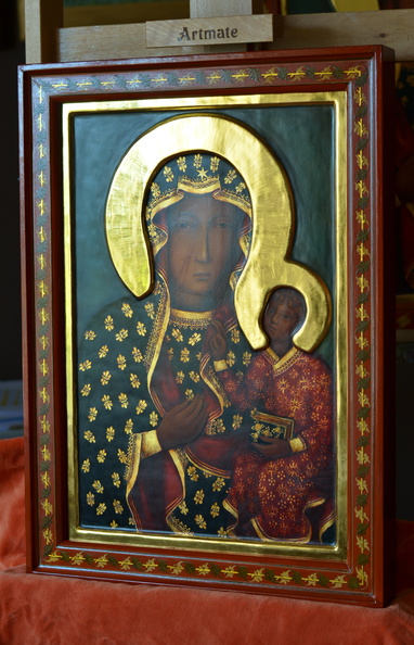 IX/ kopia Ikony Matki Boskiej Częstochowskiej, wym. 61 x 44 cm, rok 2018, znajduje się w kolekcji prywatnej w Szkocji