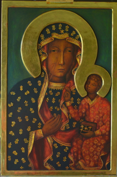 III/ trzecia kopia obrazu ikony Matki Boskiej Częstochowskiej, wym. 82 x 58, rok 2016 obraz znajduje sie w kolekcji prywatnej w woj. pomorskim