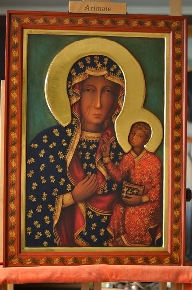 XXIV / kopia Ikona Matka Boska Częstochowska, rok 2022, wym. 71 x 51 cm, znajduje się w kolekcji prywatnej w woj.dolnośląskim